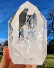 Clear Quartz Crystal Polished Tower Brazil 1lb 2.9oz.