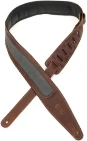 Levy's Voyager Pro Leather Guitar Strap - Brown/Grey (2-pack) Bundle