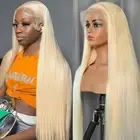 613 Lace Front Wig Human Hair 13x4 Straight Blonde Lace Front Wigs Human Hair...