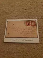 Mauritius Unique Cover Penny Red Christie's 1989 Auctions Postcard Up Close