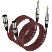 1/4'' TRS to XLR Male Cable - 6 FT 2Pack, Balanced Mic Cable for Power Speake...
