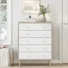 Merryluk 5 Drawer Chest of Drawers Tallboy Storage Cabinet Bedroom