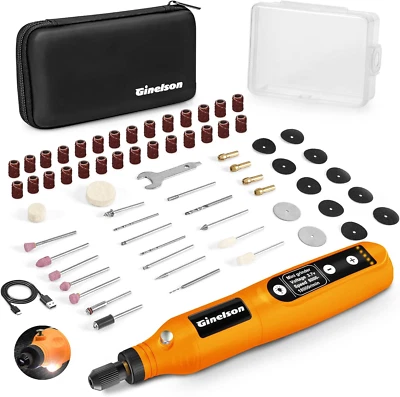 Cordless Rotary Tool 3.7V 5-Speed w/ 2000mAh Battery, USB-C Charging, 70 Accesso