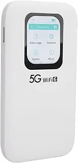 Portable 5G Router, 16 Devices Connect for Travel, Up to 2.77Gbps Download Speed, 7100mAh Battery, Nano SIM Card Slot, 2.01in Touch Screen