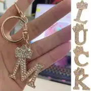 Luxury Crown 26 Letter Metal Keyring Fashion Rhinestone Initial Keychain Bag ...