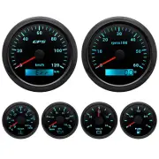 6 Gauge Set 85MM GPS Speedometer 0-120KM/H For Car Marine Boat Truck Waterproof