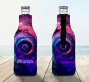 Galaxy Nebula Personalised Stubby Holder Zip Up Bottle Cooler Collapsible
