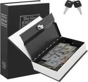 KYODOLED Book Safe with Key Lock, Portable Metal Safe Box,Secret Book Hidden Saf
