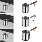 Small Saucepan 304 Stainless Steel Seasoning Bowl with Long Handle Cooking Pan