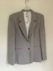Talbots 14 Italian Fabric Wool Blend Striped Preppy Career Blazer New