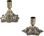 2pcs Brass Taper Candle Holders ，Candle Holders Vintage Metal Pillar Candlestick Holders ，Vintage Modern Decorative Centerpiece Candlestick Holders for Table Mantel Wedding Housewarming Gift (Gold)