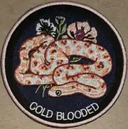 Cold Blooded embroidered Iron on patch