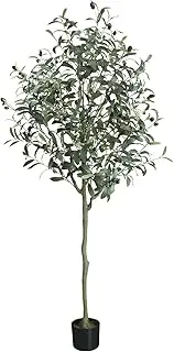SeelinnS Artificial Olive Tree 5.01FT Fake Olive Silk Tree Large Faux Plants Indoor Tall Olive Branch and Fruits with Potted for Home Office Living Room Decor