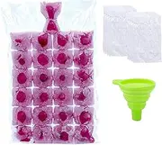 Disposable Ice Cube Bags,Stackable Easy Release Ice Cube Mold Trays, Self-Seal Freezing Maker,Cold Ice Pack Cooler Bag for Cocktail Food Wine, 100 Bags(Transparent, with 1 funnels)