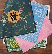 Mahjong Mat Thicken Mute 3D Effect Square Mahjong Cloth Poker Table Pad