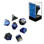 Chessex Gemini Polyhedral 7-Die Dice Set (Black and Blue/Gold)