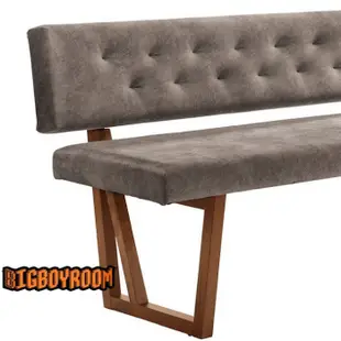 【BIgBoyRoom】工業風家具北歐雙人長凳餐椅沙發灰坐墊實木腳無印良品餐廳靠背造型椅子樣品間系列陳列主題飯店S307