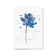 Scandi Blue Flower Design Minimal Kitchen Wall Art #3