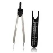 Thinp EKG Calipers ECG Caliper Measuring Tool with Ruler Black Caliper Divider