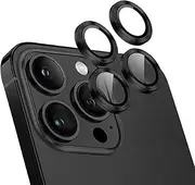 [4 Pack] T Tersely Camera Lens Protector for iPhone 15 Pro/iPhone 15 Pro Max 2023, 9H Transparent Camera Tempered Glass Cover - Black