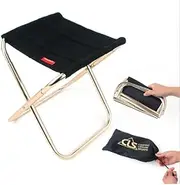 Portable Folding Stool Ultralight Aluminium Alloy Canvas Camping Stool Folding Samll Chair for Travel, Camping, Hiking, Fishing, Gardening with Carry Bag