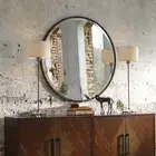 Uttermost 9456 Benedo Urban Industrial Rustic Black Iron Round Mirror