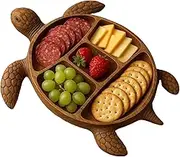 Wooden Turtle Charcuterie Platter,Turtle Wood Serving Tray,Animal Dinnerware Charcuterie Board for Kitchen,Funny Platter Board and Trays for Snacks Food Entertaining Appetizers Fruit Sushi