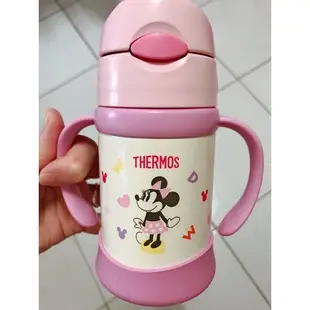 膳魔師 Thermos 迪士尼 Disney  米妮 不銹鋼兒童水壺 雙耳學習杯250ml 二手