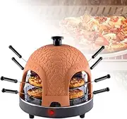 1000W Smokeless Electric Pizza Oven Maker, Family Sharing Pizza Maker with Terracotta Cover, Serve up to 8 Mini Pizzas at Once, Suitable for Mini Pizzas and Large Pizzas Party Home