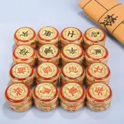 Chinese Traditional Chess Golden Phoebe Wood Checker Game Xiangqi Pieces Gift