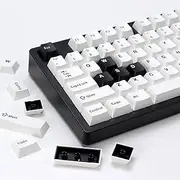 KBDiy Bow PBT Double Shot Keycap Set,174 Keys White and Black Custom Key Cap Keycaps 60 Percent Cherry Profile Keycaps for 61/64/68/84/87/100/104/108 Mechanical Keyboard