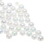 Acrylic Beads,400pcs Flat Acrylic Gemstone Light Yellow 0.23lbs Pebbles