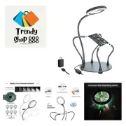 Helping Hands Soldering Station with 3X Magnifying Glass with light, 4 Flexib...