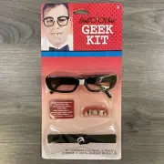 Geek Accessory Kit Nerd Costume 50’s Theme Halloween Sock Hop Nerdy Glasses