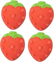 TOBBOMEY 4pcs Strawberry Bath Ball Rich Foaming Bathing Salt Convenient Bathing Showering Bathing Natural Bath Salt Showering Salt Sea ​​salt