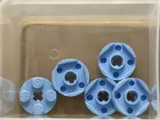 LEGO Parts - Bright Light Blue Plate, Round 2 x 2 Axle Hole - No 4032 - QTY 5