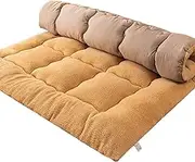 Thicken Futon Floor Mattress Soft Folding Portable Mattress Double Single Japanese Futons,Japanese Tatami Roll Mat Foldable Mattress(Orange,90 * 200cm)