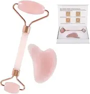Guanshang1 Jade Roller Gua Sha Massage Kits Anti-Aging Face Roller Beauty Cosmetic Facial Skin Roller Massager Tool Natural Slimming Massager Skin Tightening