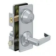 Clarendon Grade 2 Interconnected Door Lever Entry Brushed Chrome