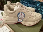 HOT GUCCI Rhyton x Doraemon Leather Mid-Top Sneakers Sz 40 EU/10 US NIB 655037