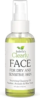 Isabella’s Clearly FACE, Natural Face Cleanser, Face Wash and Makeup Remover Oil | Deep Cleansing Oil with Hydrating Avocado and Vegan Squalane | 100% Pure, Made in USA (120ml)