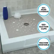 65% MORE COVERAGE! SlipX Solutions Tan Extra Large Shower Mat (27")