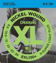 1 Set D'Addario EXL130+ Nickel Wound Extra Super Light Plus 8.5-39 Guitar String