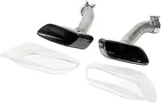 Top Quality 1 Set Exhaust Tip Compatible For BMW X6 E71 2008-2013 304 Stainless Steel Car Exhaust Tip Muffler Tip Square Tailpipe(Black)