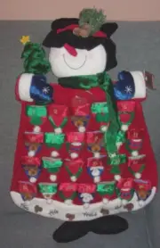 VTG NOS Dan Dee Snowman Advent Calendar Christmas Countdown Plush 24-Day Hanging