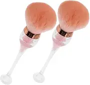 2pcs Nail Dust Brush Nail Dust Collector Nails Dust Cleaning Brush Manicure Tool Cleaner Dust Removal Tool Dust Removal Brush Art Clean up Brush Nail Brush for Dust Plastic Pink