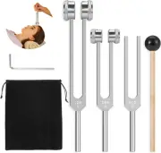 Premium 3 PCS Tuning Fork Set with Reflex Hammer for Healing and Sound Therapy