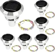 Solar Wine Bottle Lights, Fairy String Lights, Bottle Cork LED Lights, Waterproof Outdoor Illumination, Auto-Charging Design, 6 Pieces/200cm, Garden Wedding Patio Decor