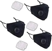 Weddecor 1 Pc Unisex Black Face Masks Reusable Bandana Cotton Face Mask, Reusable Adjustable Face Mask, Breathable & Washable Dust Mask (Black Mask Without Filter)