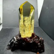Top Natural citrine Quartz obelisk Crystals Tower Point Wand Reiki Gmes 680g